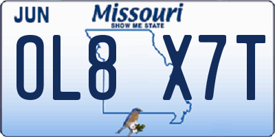 MO license plate OL8X7T