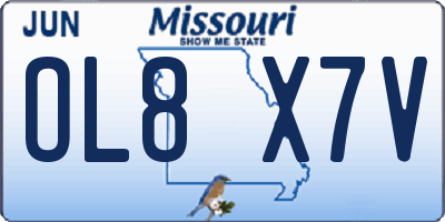 MO license plate OL8X7V