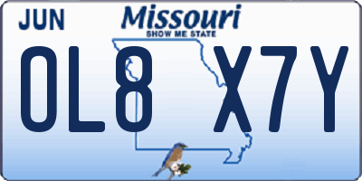 MO license plate OL8X7Y