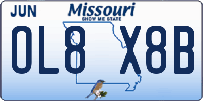 MO license plate OL8X8B