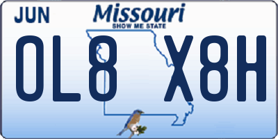 MO license plate OL8X8H