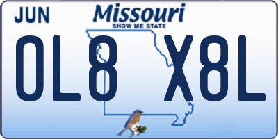MO license plate OL8X8L
