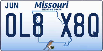 MO license plate OL8X8Q