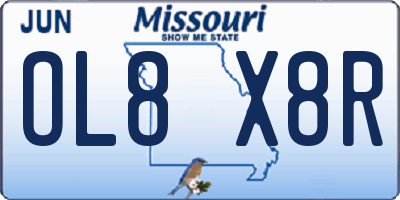 MO license plate OL8X8R