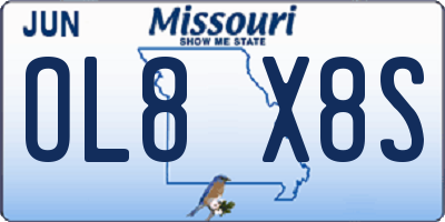 MO license plate OL8X8S
