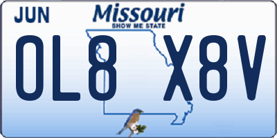 MO license plate OL8X8V