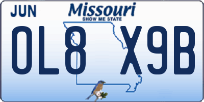MO license plate OL8X9B