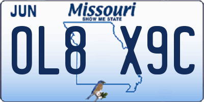 MO license plate OL8X9C