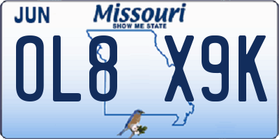 MO license plate OL8X9K
