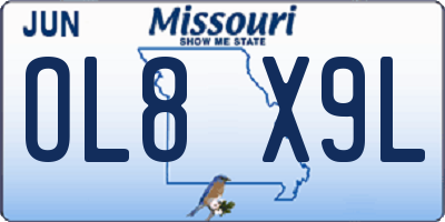 MO license plate OL8X9L
