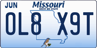 MO license plate OL8X9T