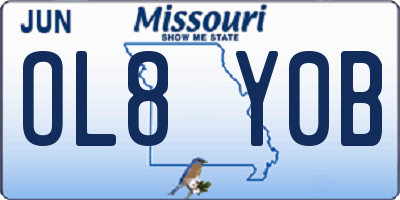 MO license plate OL8Y0B