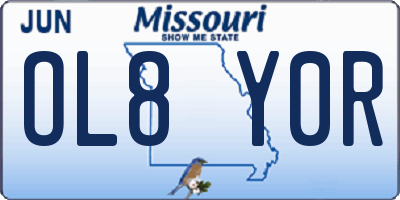 MO license plate OL8Y0R