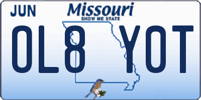 MO license plate OL8Y0T