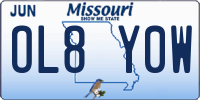 MO license plate OL8Y0W