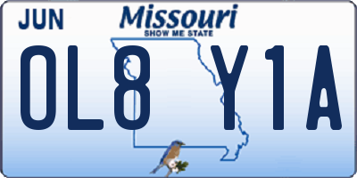 MO license plate OL8Y1A