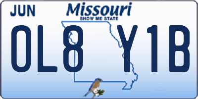 MO license plate OL8Y1B