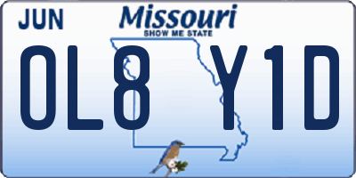 MO license plate OL8Y1D
