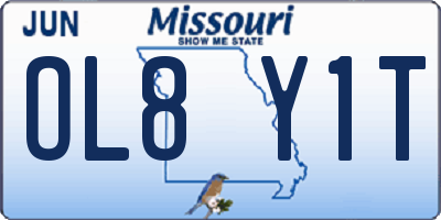 MO license plate OL8Y1T