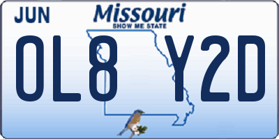 MO license plate OL8Y2D