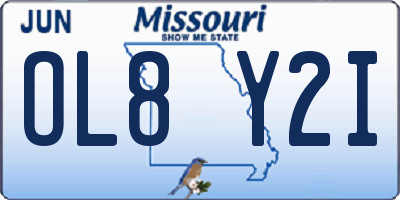 MO license plate OL8Y2I