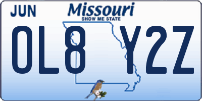 MO license plate OL8Y2Z