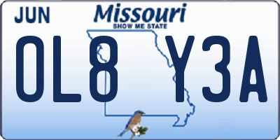 MO license plate OL8Y3A