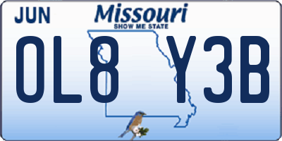 MO license plate OL8Y3B