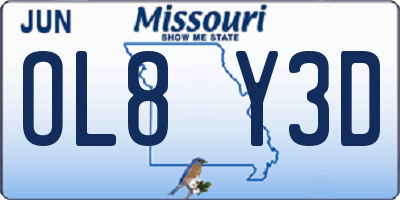 MO license plate OL8Y3D