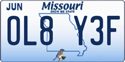 MO license plate OL8Y3F