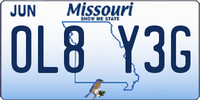 MO license plate OL8Y3G