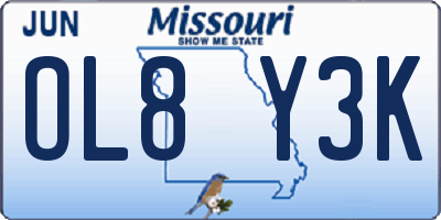 MO license plate OL8Y3K