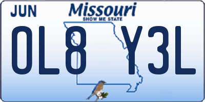 MO license plate OL8Y3L
