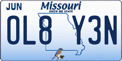 MO license plate OL8Y3N