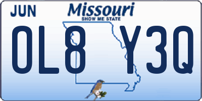 MO license plate OL8Y3Q