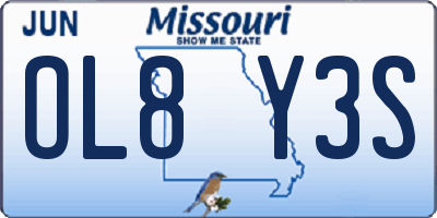 MO license plate OL8Y3S
