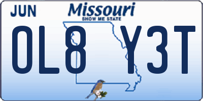 MO license plate OL8Y3T
