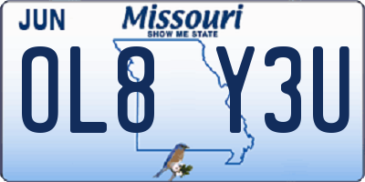 MO license plate OL8Y3U