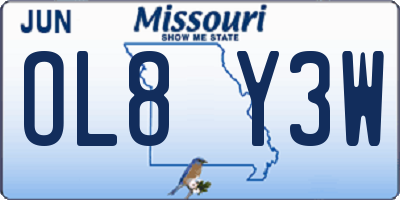 MO license plate OL8Y3W