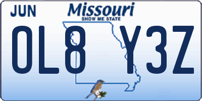 MO license plate OL8Y3Z