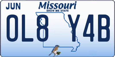 MO license plate OL8Y4B