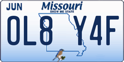 MO license plate OL8Y4F
