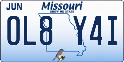MO license plate OL8Y4I