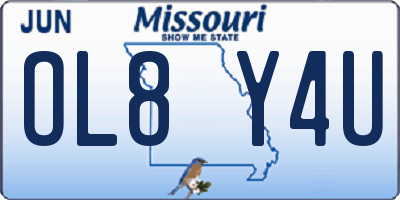 MO license plate OL8Y4U