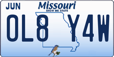 MO license plate OL8Y4W