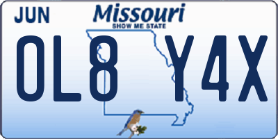 MO license plate OL8Y4X