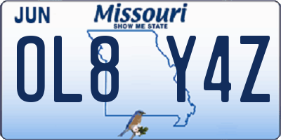 MO license plate OL8Y4Z