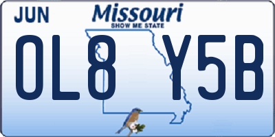 MO license plate OL8Y5B