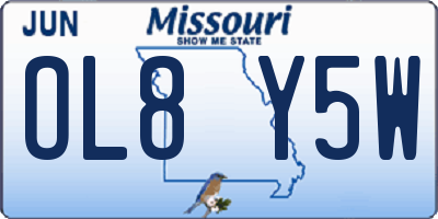 MO license plate OL8Y5W