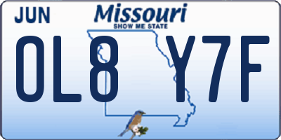 MO license plate OL8Y7F